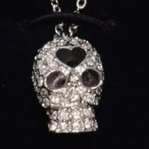 Swarovski Crystal Skull Heart Charm